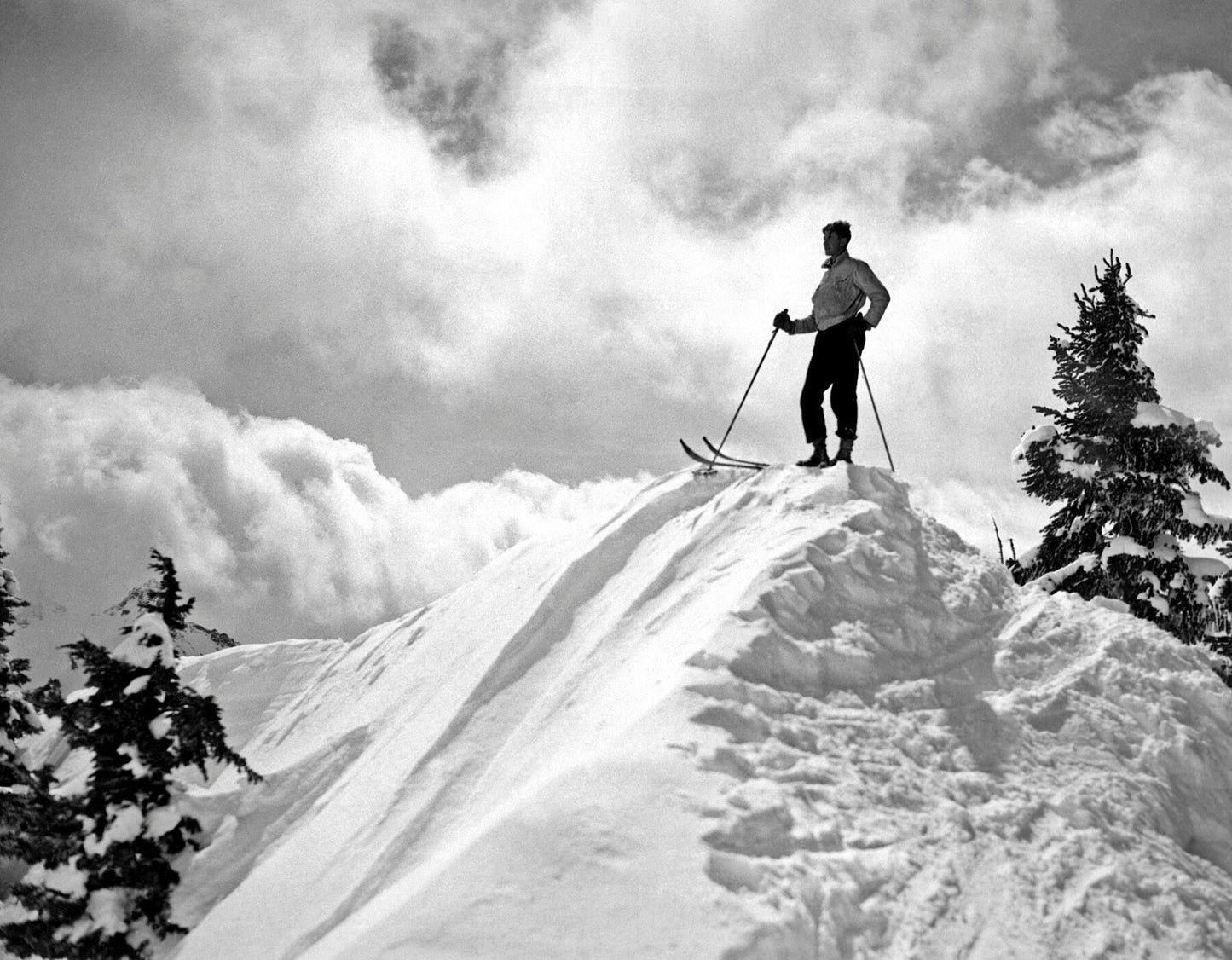A Skier On Top Of Mount Hood - by Bridgeman Editions