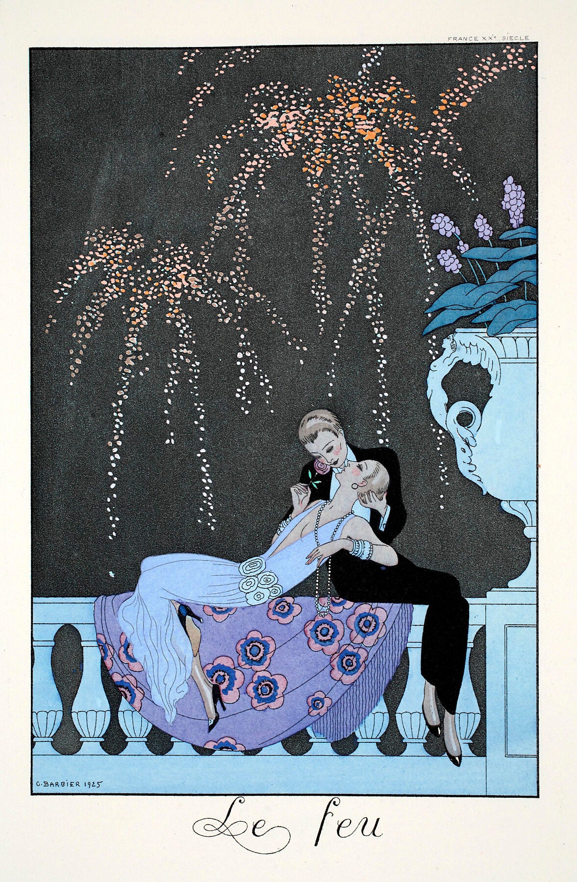 Fire from Falbalas & Fanfreluches Almanach des Modes Présentes Passées et Futures 1926 - Barbier, Fashion Illustration - Bridgeman Editions, Georges (1882-1932), Painting by Bridgeman Editions