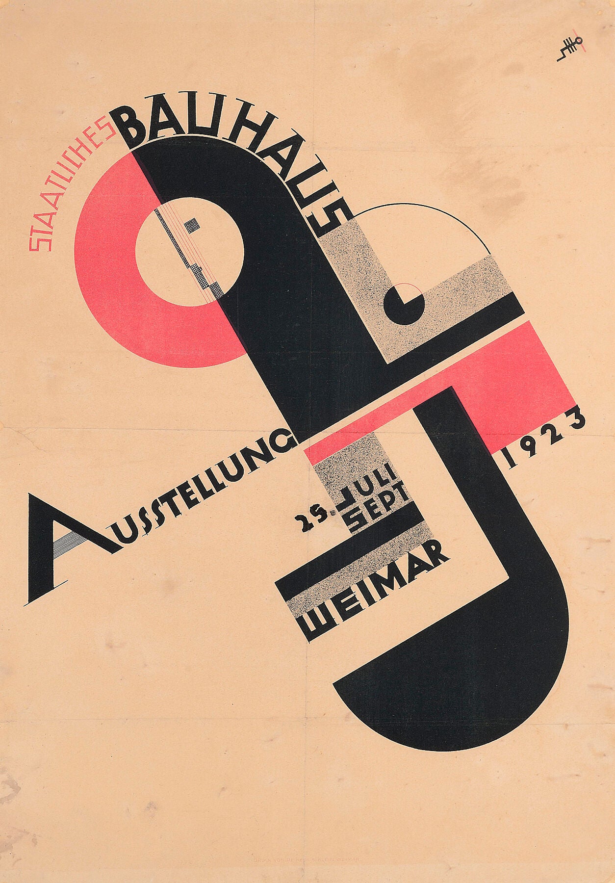 Joost Schmidt, Poster for the 1923 State Bauhaus Exhibition, 1923 - Joost (1893-1948), Painting, Schmidt, Vintage Posters - Bridgeman Editions by Bridgeman Editions