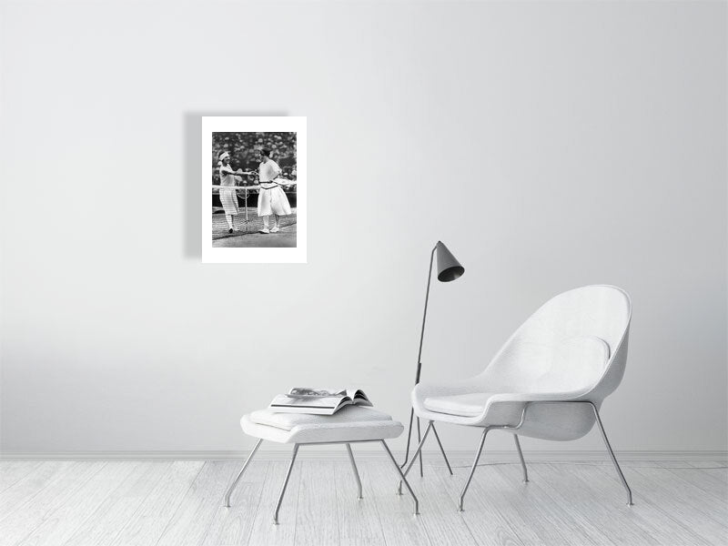 Women finalist of Wimbledon tennis Championship _ miss Froy and Suzanne Lenglen - by Bridgeman Editions