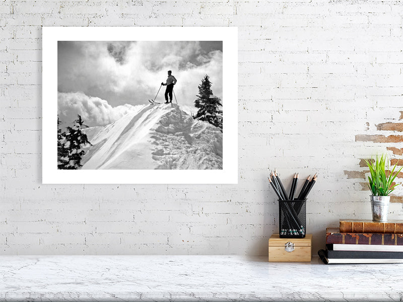 A Skier On Top Of Mount Hood - by Bridgeman Editions