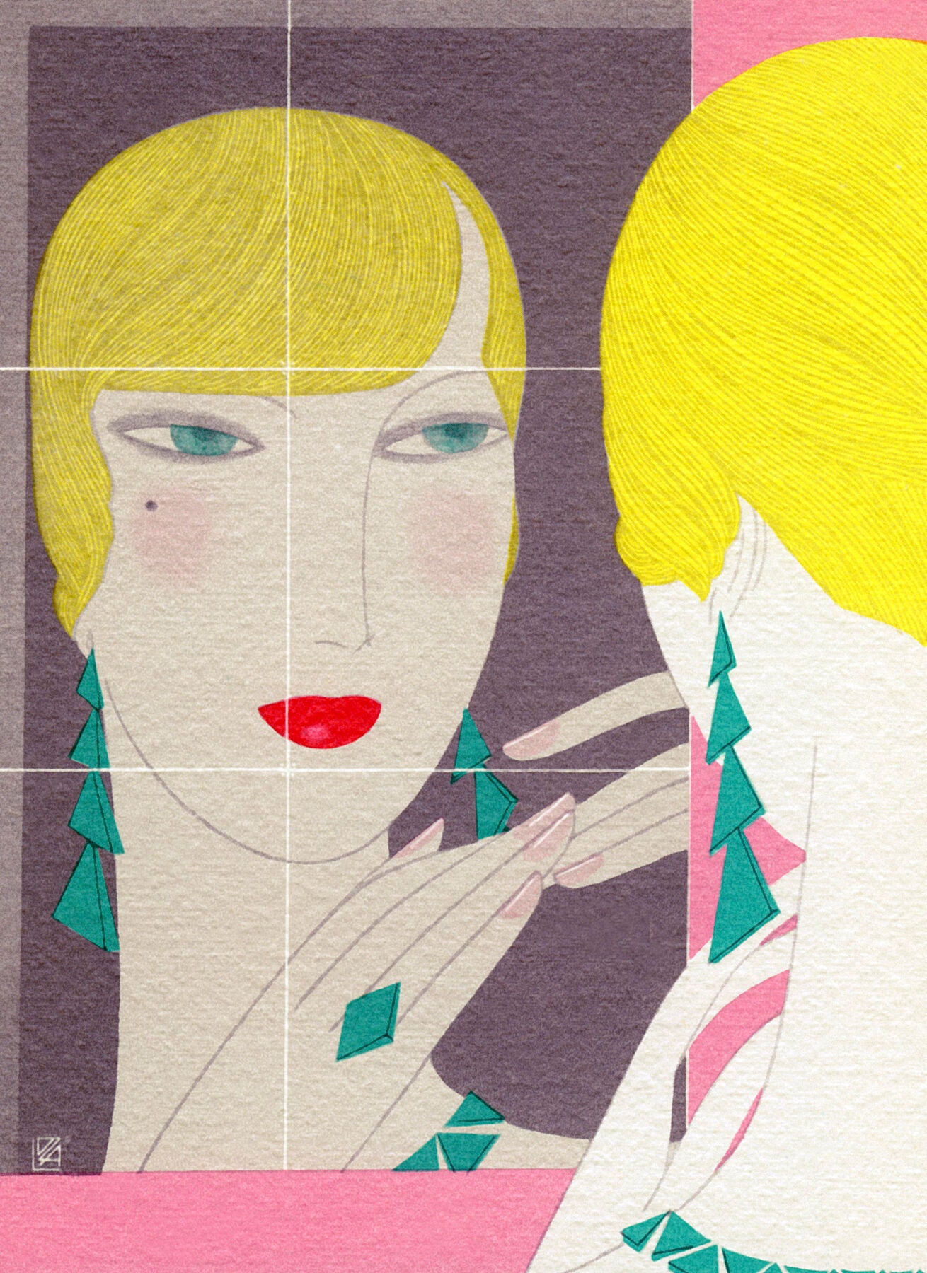 Harpers Bazaar art-deco beauty advertisement - BALowned by Bridgeman Editions