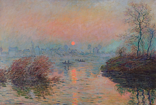 Sun Setting over the Seine at Lavacourt Winter Effect, 1880 -  by  Bridgeman Editions