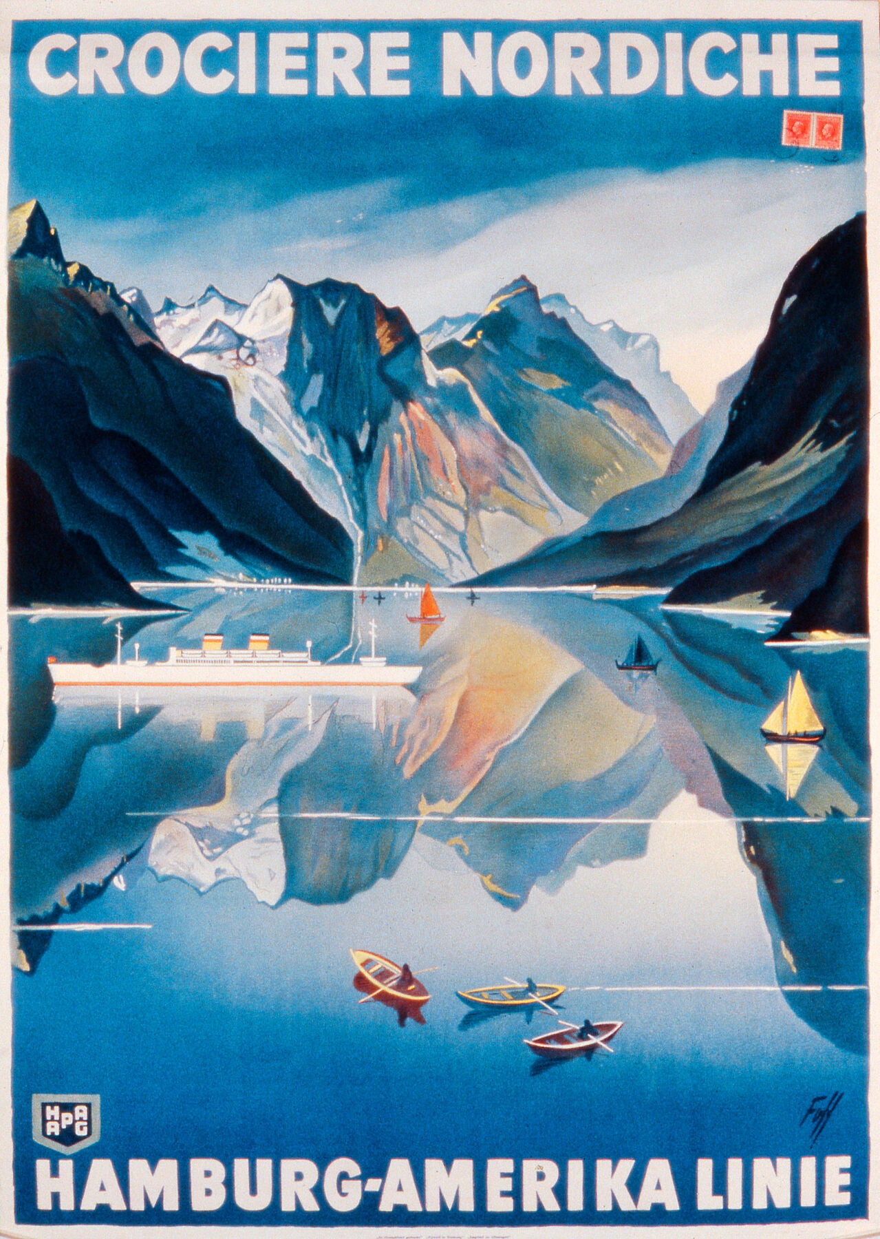 Poster advertising the Hamburg-Amerika Linie - by Bridgeman Editions