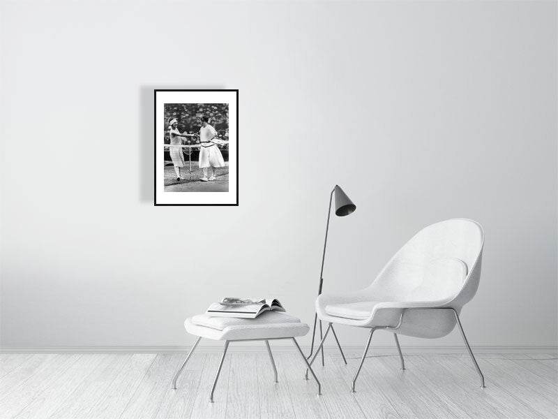 Women finalist of Wimbledon tennis Championship _ miss Froy and Suzanne Lenglen - by Bridgeman Editions