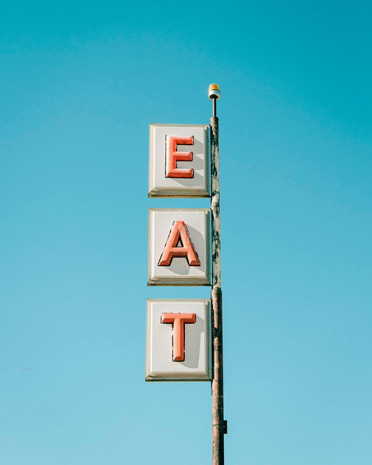 Eat sign in San Jon on Route 66 in New Mexico USA -  by  Bridgeman Editions