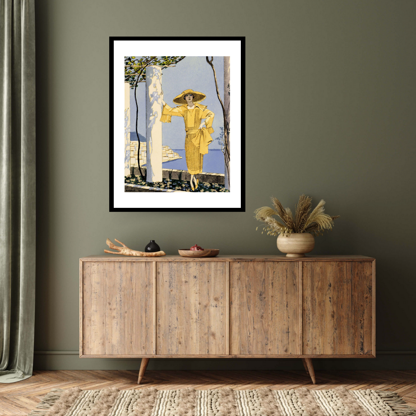 Georges Barbier, Amalfi, 1922 - Barbier, Fashion Illustration - Bridgeman Editions, Georges (1882-1932), Painting by  Bridgeman Editions