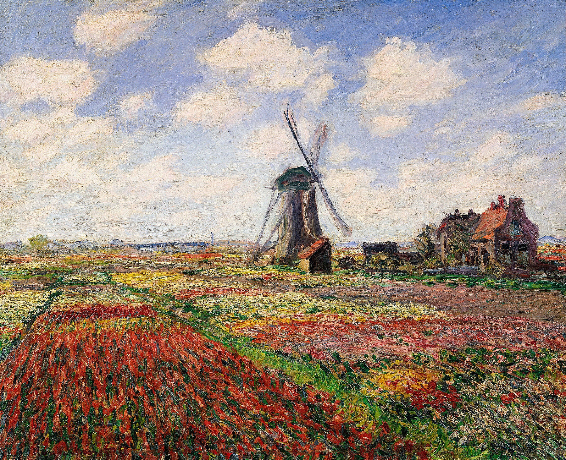 Claude Monet, Tulip Fields with the Rijnsburg Windmill, 1886 - BALowned, Claude (1840-1926), Masters, Monet, Painting by  Bridgeman Editions