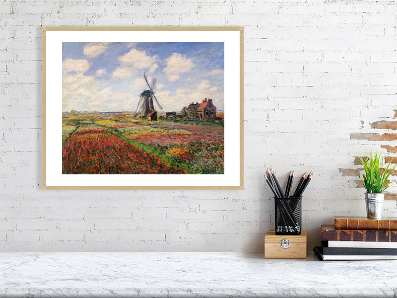 Claude Monet, Tulip Fields with the Rijnsburg Windmill, 1886 - BALowned, Claude (1840-1926), Masters, Monet, Painting by  Bridgeman Editions