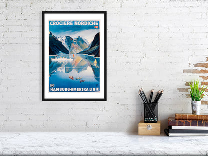 Poster advertising the Hamburg-Amerika Linie -  by  Bridgeman Editions
