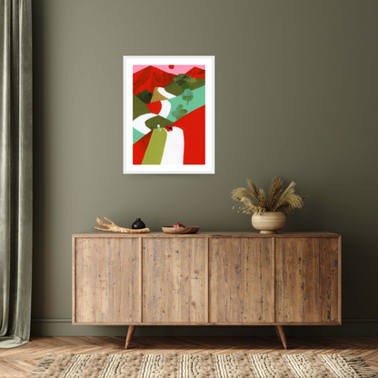 Red mountain path, 2017 - Contemporary, Hiroyuki, Izutsu, Painting by  Bridgeman Editions