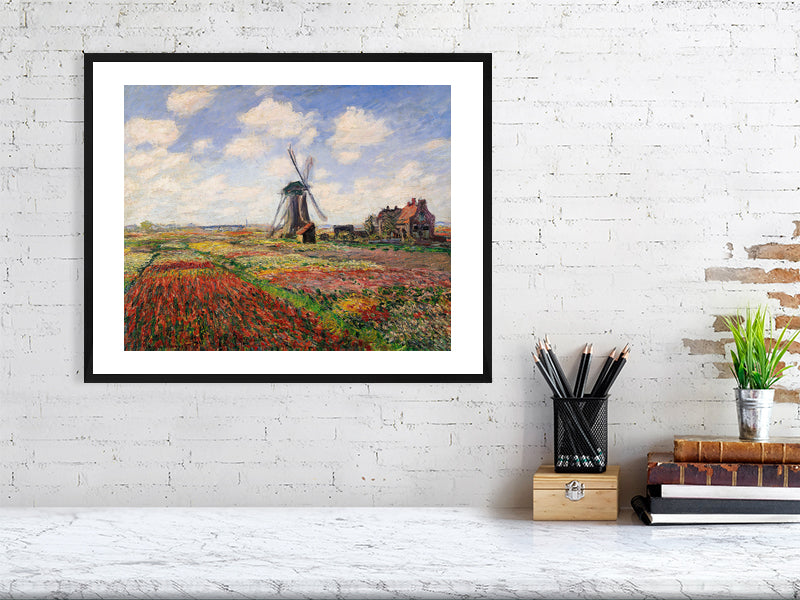 Claude Monet, Tulip Fields with the Rijnsburg Windmill, 1886 - BALowned, Claude (1840-1926), Masters, Monet, Painting by  Bridgeman Editions