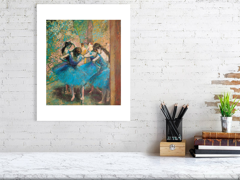 Dancers in blue, 1890 - BALowned, Degas, Edgar (1834-1917), Masters, Painting by  Bridgeman Editions