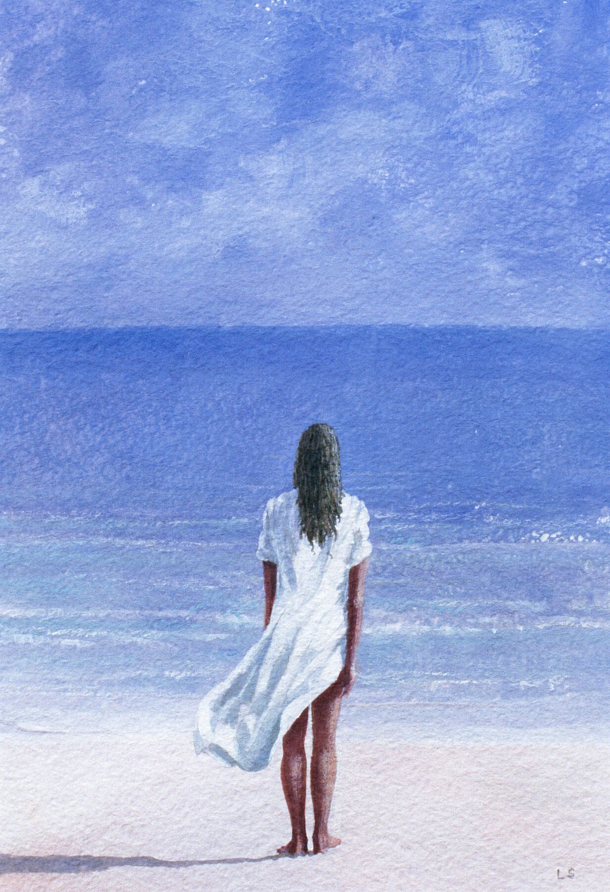 Girl on beach, 1995 -  by  Bridgeman Editions