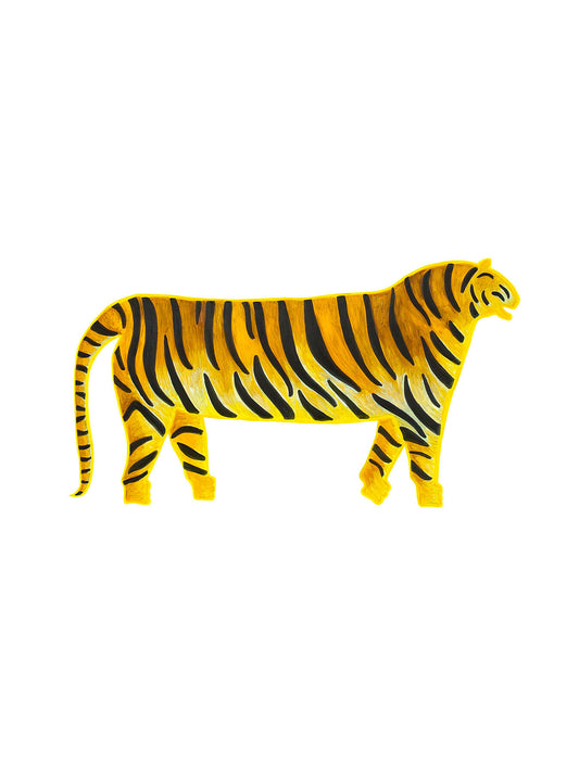 Unframed art print ‘The Tiger’ by Cristina Rodriguez: A striking profile of a tiger against a pristine white backdrop, symbolising strength and vitality in the Chinese Horoscope.