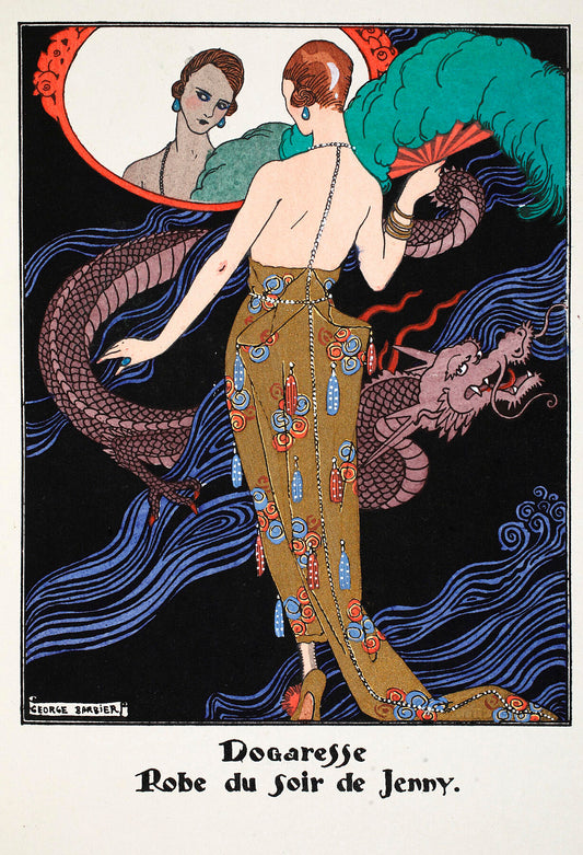 Dogaresse - Evening Gown by Jenny, 1919-21 - Barbier, Fashion Illustration - Bridgeman Editions, Georges (1882-1932), Painting by  Bridgeman Editions