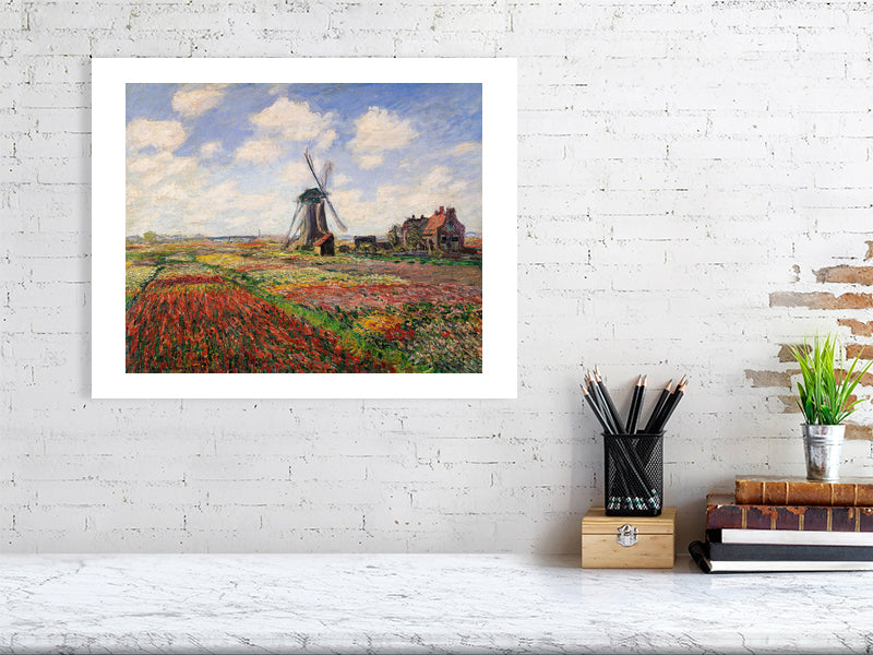 Claude Monet, Tulip Fields with the Rijnsburg Windmill, 1886 - BALowned, Claude (1840-1926), Masters, Monet, Painting by  Bridgeman Editions