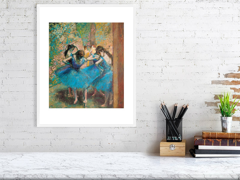 Dancers in blue, 1890 - BALowned, Degas, Edgar (1834-1917), Masters, Painting by  Bridgeman Editions