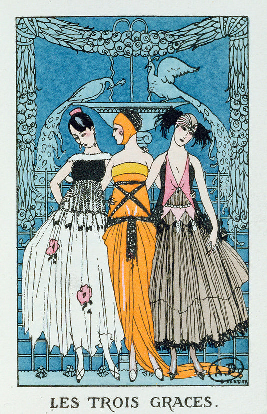 Les Trois Graces 1918 - Barbier, Fashion Illustration - Bridgeman Editions, Georges (1882-1932), Painting by  Bridgeman Editions