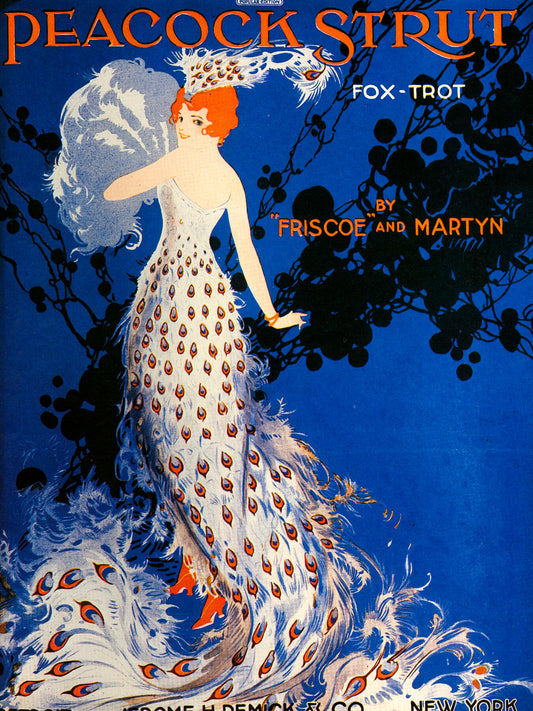 Front cover of the score of the Peacock Strut 1917 - (20th century), American School, Fashion Illustration - Bridgeman Editions, Painting by  Bridgeman Editions