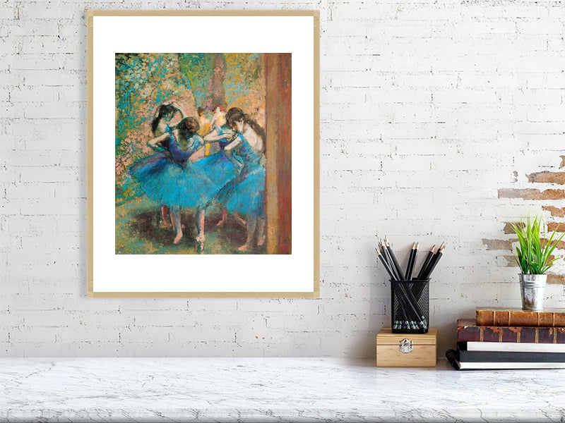 Dancers in blue, 1890 - BALowned, Degas, Edgar (1834-1917), Masters, Painting by  Bridgeman Editions