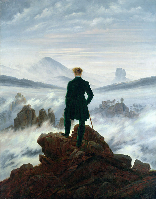 The Wanderer above the Sea of Fog, 1818 - BALowned, Caspar David (1774-1840), Friedrich, Masters, Painting by  Bridgeman Editions