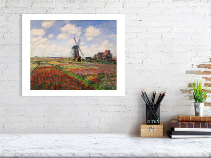 Claude Monet, Tulip Fields with the Rijnsburg Windmill, 1886